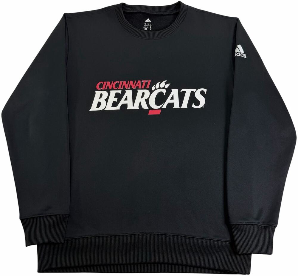 Cincinnati Bearcats Sweatshirt Men's Medium Black Adidas Pullover Crewneck